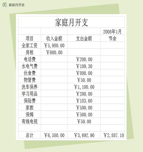 家庭账本