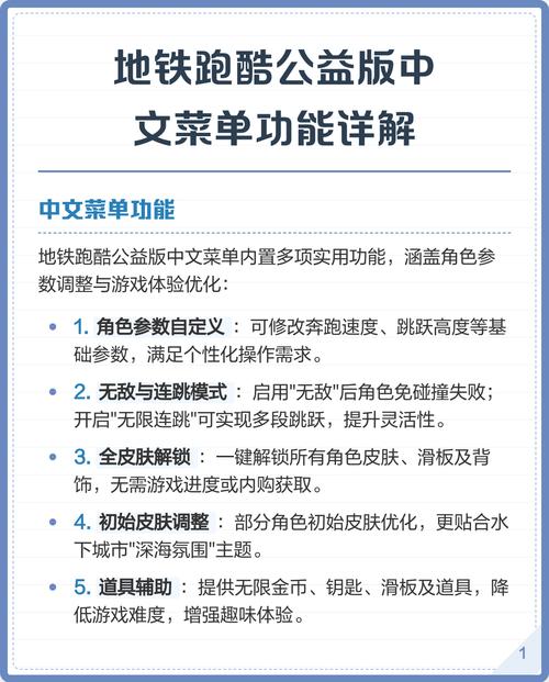地铁跑酷公益版本菜单