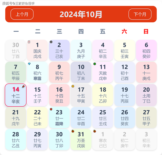 万年历年日历表