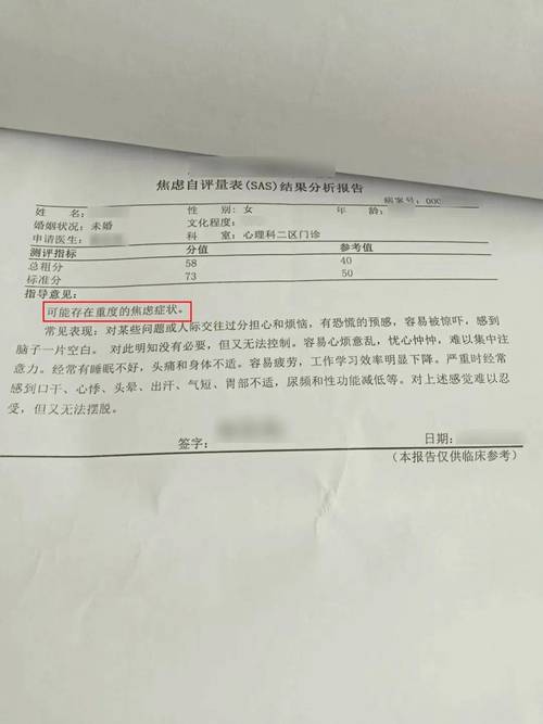 中度抑郁症诊断书图片