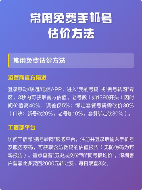 免费估价手机号码