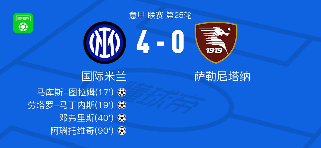 国际米兰vs萨勒尼塔纳比分